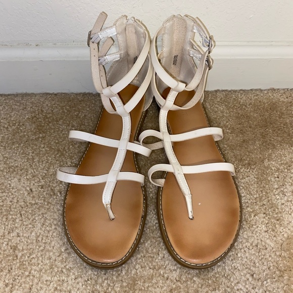 cream gladiator sandals